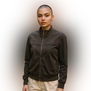 Dana Buchman Super Soft Suede Bomber Jacket